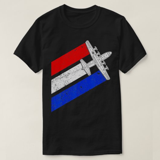 C130 Hercules Gunship USA Flag Airplane C130 4th O T-shirt (Design voorkant)