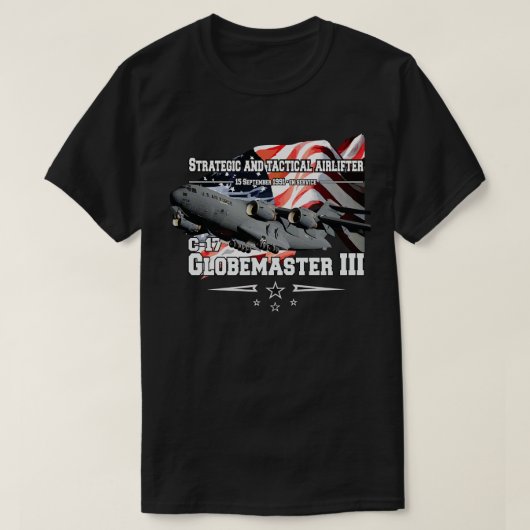 C17 Globemaster III vliegtuig T-shirt (Design voorkant)