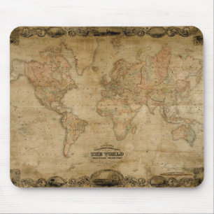  C1847 Colton's oude Wereldkaart Mousepad Muismat