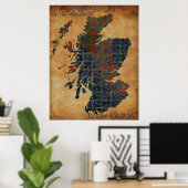 C18th Scotland and Sassenachs Carte Poster (Bureau à domicile)