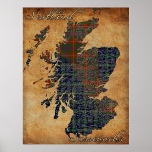 C18th Scotland and Sassenachs Carte Poster