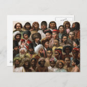 C19-gravering "Peoples of Asia" Briefkaart (Voorkant / Achterkant)