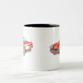 C1 Red Vette Illustratie Two-Tone Koffee Mok (Center)