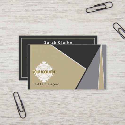 C21 Couleurs Carte de visite Abstrait (Devant/Arrière en situation)