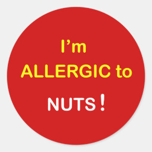 c2 - Ik ben allergisch - NOTEN. Ronde Sticker