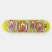 C2B: AAN BOORD 8 1/2" geel skateboard dek (Horizontaal)