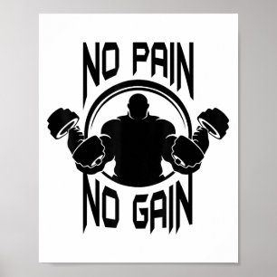 C386 Geen Pijn Geen Resultaat Gym Workout Fitness Poster