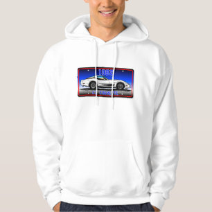C3 1982 Corvette Licentie Bord Art-Blue Background Hoodie