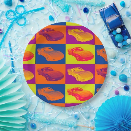 C5 Corvette cabriolet Pop Papieren Bordje (Feest)