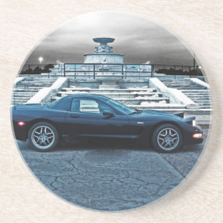 C5 ZO6 CORVETTE OP DE RANDSTAAL ZANDSTEEN ONDERZETTER