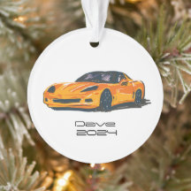 C6 Corvette Sportwagen Sinaasappel Hand getrokken