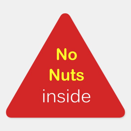 c6 - Voedseletiket ~ GEEN NOTEN BINNEN. Driehoek Sticker (Voorkant)