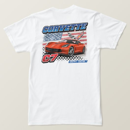 C7 Corvette - 2-zijdig Mannen T-shirt (Design achterkant)