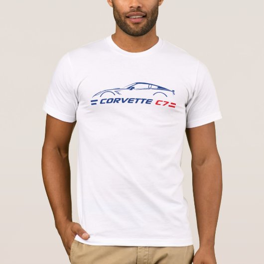 C7 Corvette - 2-zijdig Mannen T-shirt (Voorkant)