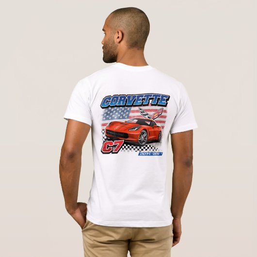 C7 Corvette - 2-zijdig Mannen T-shirt (Achterkant volledig)