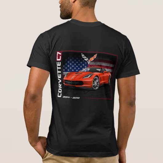 C7 Corvette - 2-zijdig Mannen T-shirt (Achterkant)