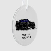 C7 Corvette Sports Voiture Main Noire Dessin (devant)