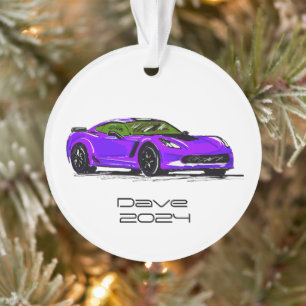 C7 Corvette Sports Voiture Purple Hand Draetch