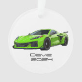 C8 Corvette Sports voiture Lime verte main tirée (devant)