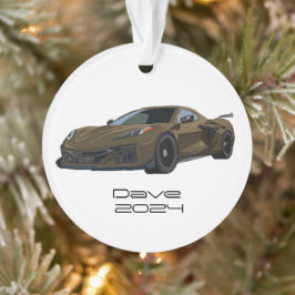 C8 Corvette Sportwagen Brons Bruin Hand getekend Ornament