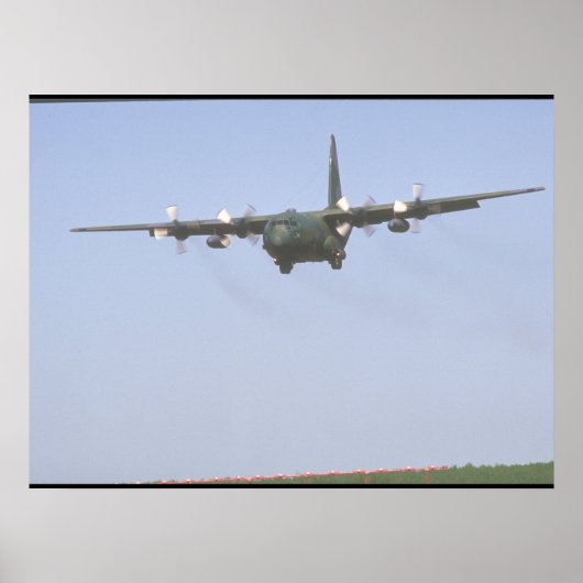 C-130 Hercules approach_Militair Vliegtuig Poster (Voorkant)