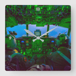 C-130 HERCULES COCKPIT VIERKANTE KLOK