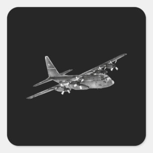 C-130 Hercules - Militair Vierkante Sticker