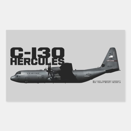 C-130 Hercules Rechthoekige Sticker (Voorkant)