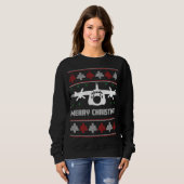 C-130-Hercules vliegtuig Oegly KerstSweater Trui (Voorkant volledig)