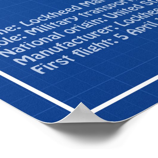 C-130 Hercules - Vliegtuigblauwdruk Plannen AD Poster (Hoek)