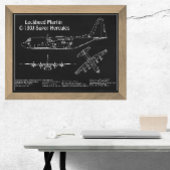 C-130 Hercules - Vliegtuigblauwdruk Plannen PD Foto Afdruk