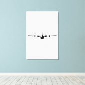 C-130 Militair Vliegtuig van Hercules Canvas Afdruk (Insitu (Houten vloer))