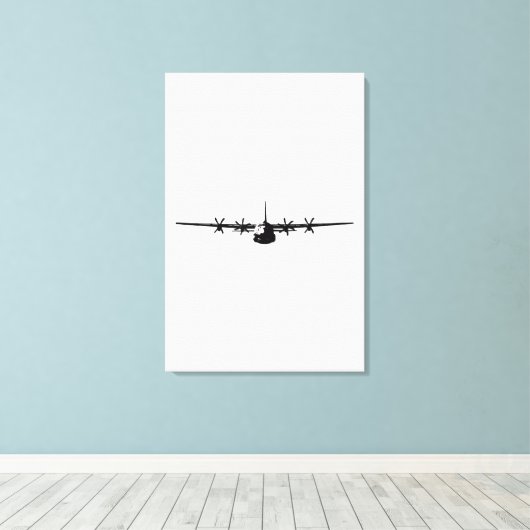 C-130 Militair Vliegtuig van Hercules Canvas Afdruk (Insitu (Houten vloer))