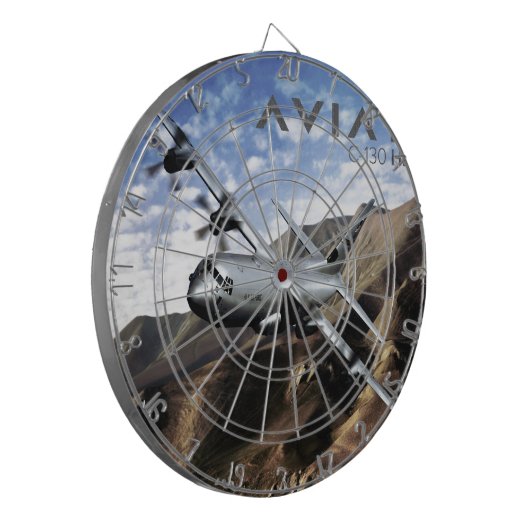 C-130 Militair vliegtuig van HERCULES Dartbord (Voorkant Links)