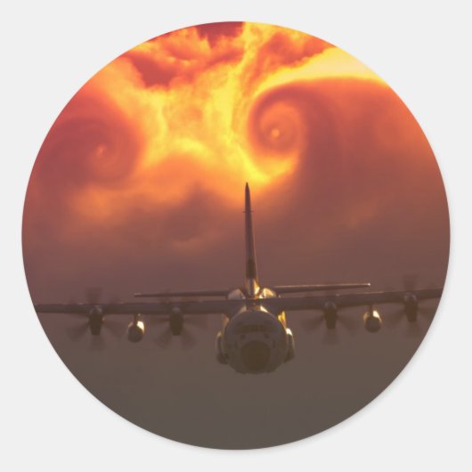C-130 vortex ronde sticker (Voorkant)