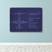 C-130H Blauwdruk op Canvas (Insitu (Houten vloer))