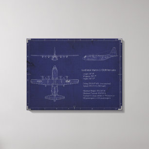 C-130H Blauwdruk op Canvas