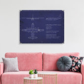 C-130H Blauwdruk op Canvas Afdruk (Insitu (Woonkamer))
