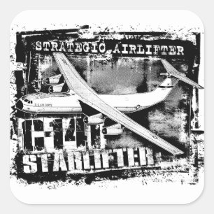 C-141 Starlifter Vierkante Sticker Sticker