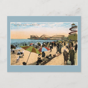 C 1910 Beach scène Long Beach CA Briefkaart