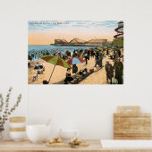  C 1910 Beach scène Long Beach CA Poster (Keuken)