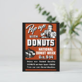 C. 1935 Pep up with Donuts Poster Briefkaart (Staand voorkant)