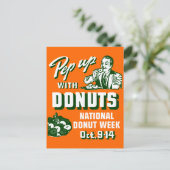 C. 1935 Pep up with Donuts Poster Briefkaart (Staand voorkant)