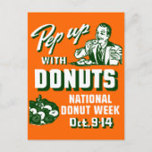 C. 1935 Pep up with Donuts Poster Briefkaart (Voorkant)