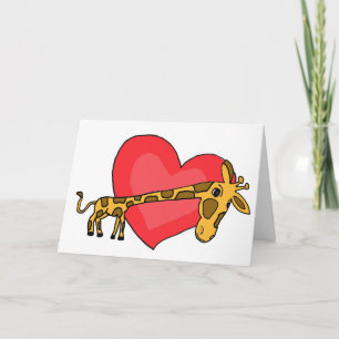 C.A. carte d'amour de girafe et de coeur