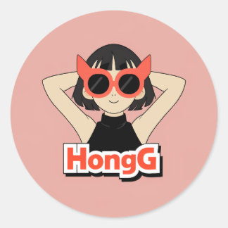 C.C Coral Zonnebrillen Retro Stijl Tekst Ronde Sticker