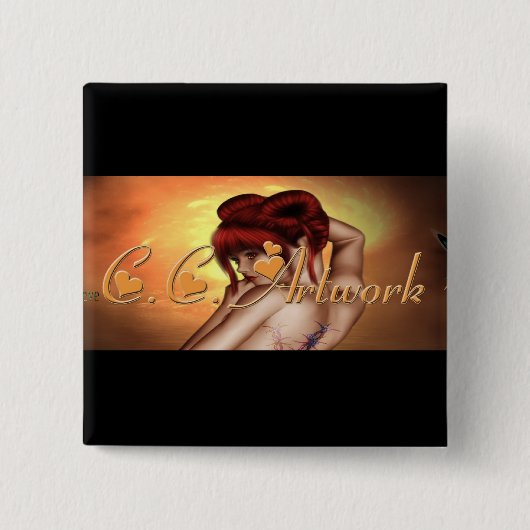 C.C. Kunstwerkblad Vierkante Button 5,1 Cm (Voorkant)