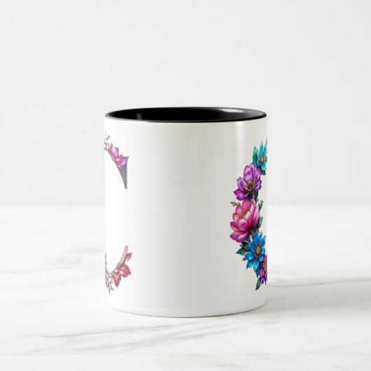 C Café Mug - Design floral pour le don (Centre)