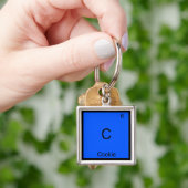 C - Cookie Scheikunde Elementsymbool Grappig Sleutelhanger (Hand)