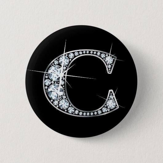"C" Diamond Bling Button (Voorkant)